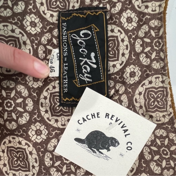 JOO-KAY Brown Suede Leather Vest with 70s Design Lining Western | Mens 46 - Picture 6 of 11